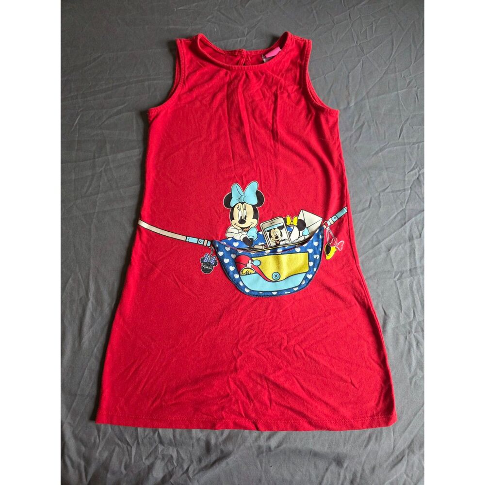 Disney Minnie Mouse Red Fanny Pack Graphic Tank Dress - Girls Size 6/6X